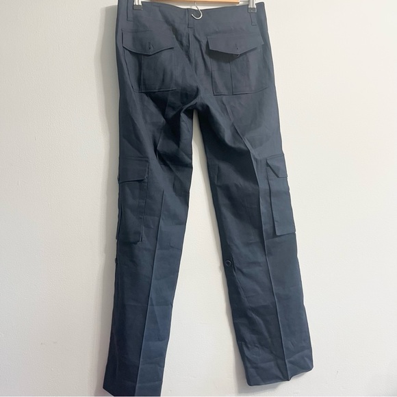 Theory Linen Blend Convertible Cargo Pants w Adjustable Lengths Navy Blue Sz 4 - Picture 8 of 9